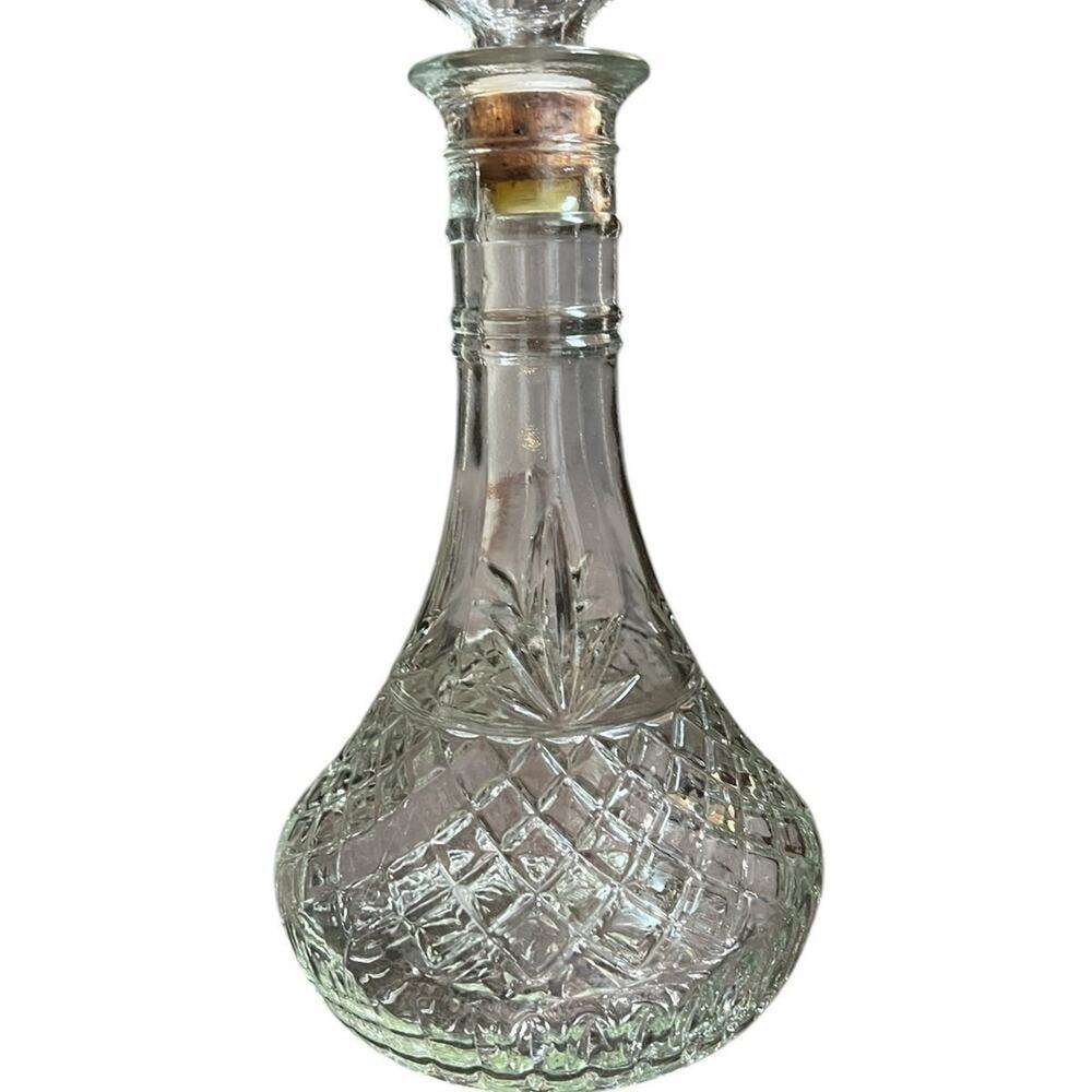 Vintage Genie Cut Glass Liquor Decanter with Stopper